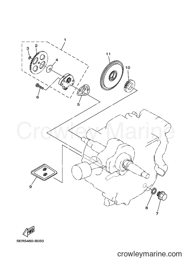 2005 Scooter T105E - T105E (5HUC) [010] - OIL PUMP