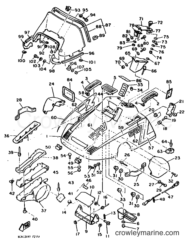 1990 Snowmobile SR540P - SR540P (86P2) [999] - SHROUD & WINDSHIELD