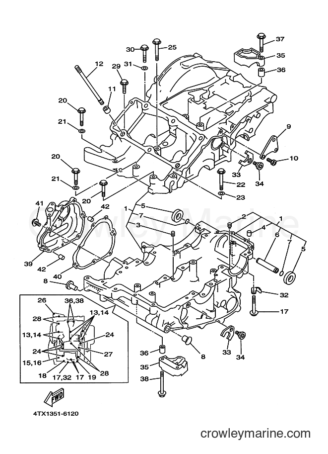 1998 Street Bike TDM850 - TDM850 (4TX3) [040] - CRANKCASE