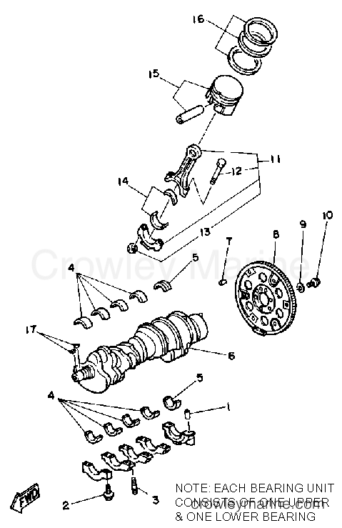 Yamaha Motors ENGINE_V8_5.0_YEMS - CRANK-PISTON