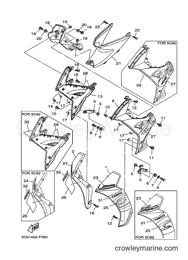 Yamaha Motors T110LE (5C61) [010] - LEG SHIELD