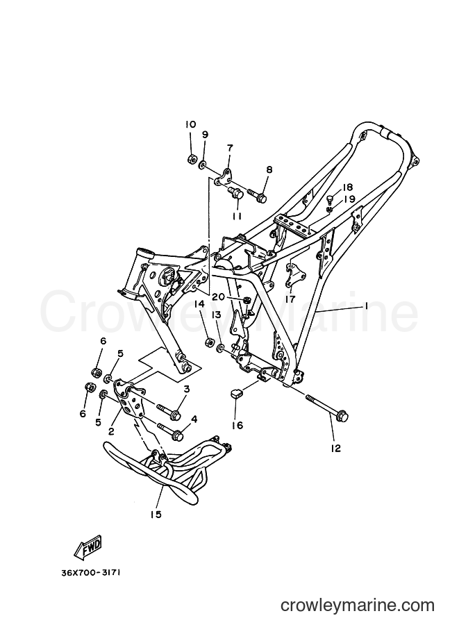 1993 Street Bike AG200E - AG200E (3GX6) [010] - FRAME