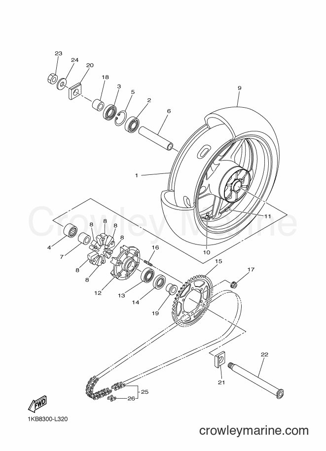 Yamaha Motors YZF-R1 (45B3) [010] - REAR WHEEL