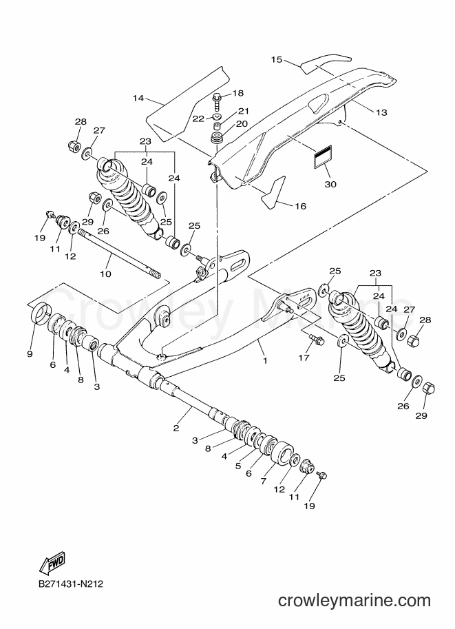 2016 Street Bike SR400 - SR400 (B275) [010] - REAR ARM