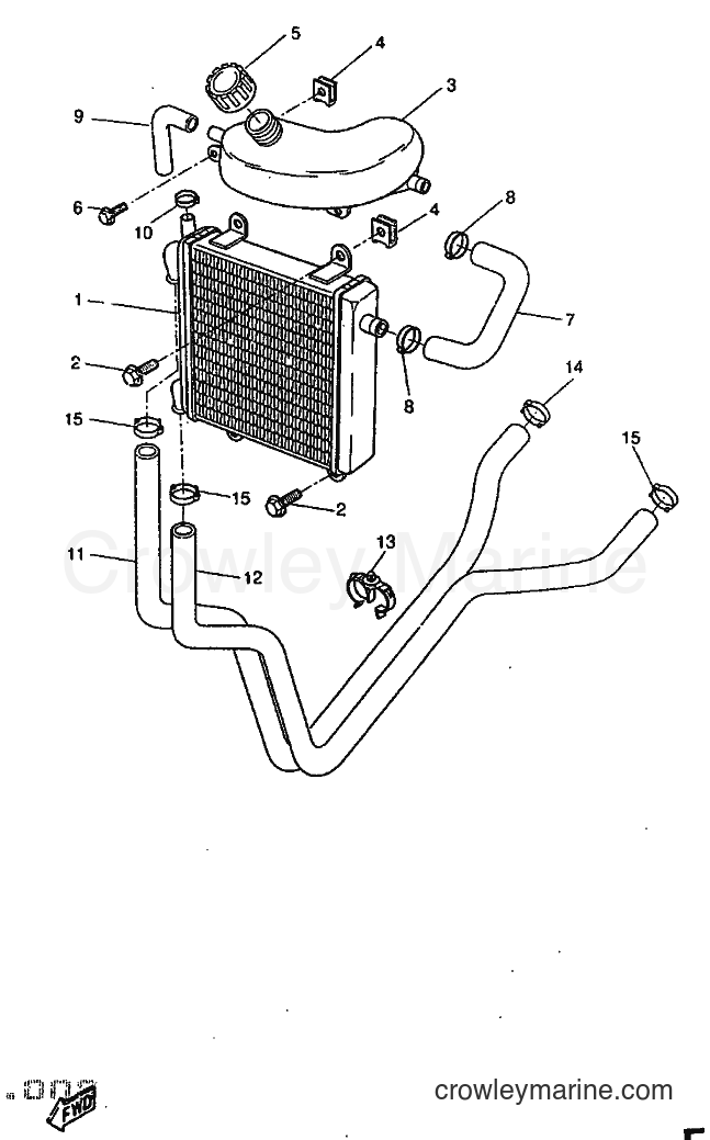 1998 Scooter YQ50 - YQ50 (5DN3) [999] - RADIATOR & HOSE