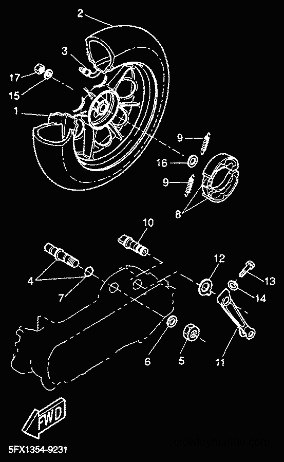 2001 Scooter CW50RS - CW50RS (5FXM) [020] - REAR WHEEL