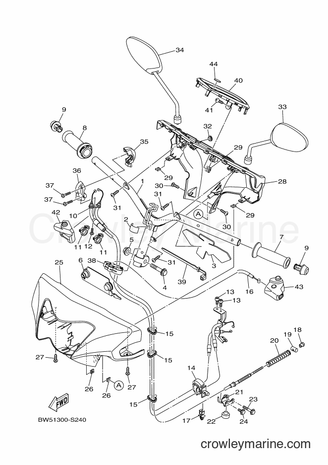 2018 Scooter LTS125-C - LTS125-C (BW54) [010] - STEERING HANDLE & CABLE