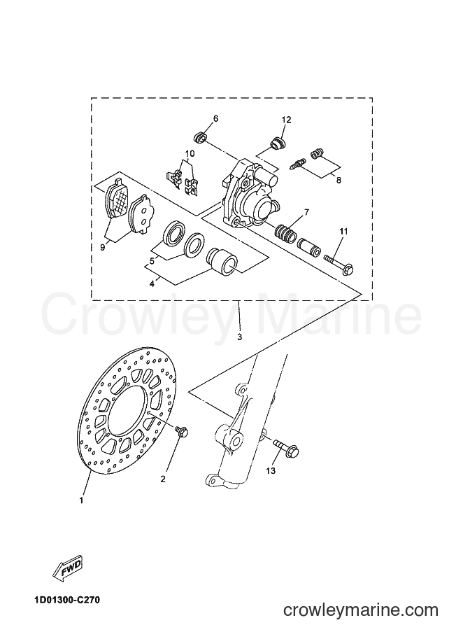 2005 Dirt Bike DT125RE - DT125RE (1D02) [070] - FRONT BRAKE CALIPER