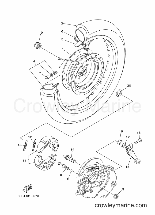 2012 Scooter AL125 - AL125 (33S9) [010] - REAR WHEEL FOR SPOKE WHEEL