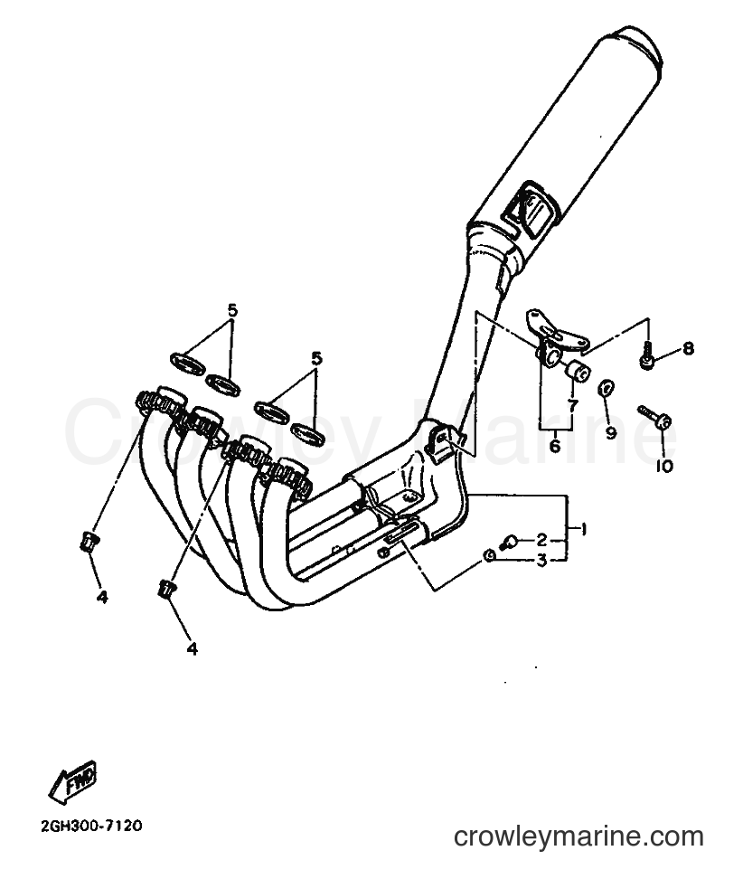Yamaha Motors FZR1000 (2LF) [999] - EXHAUST