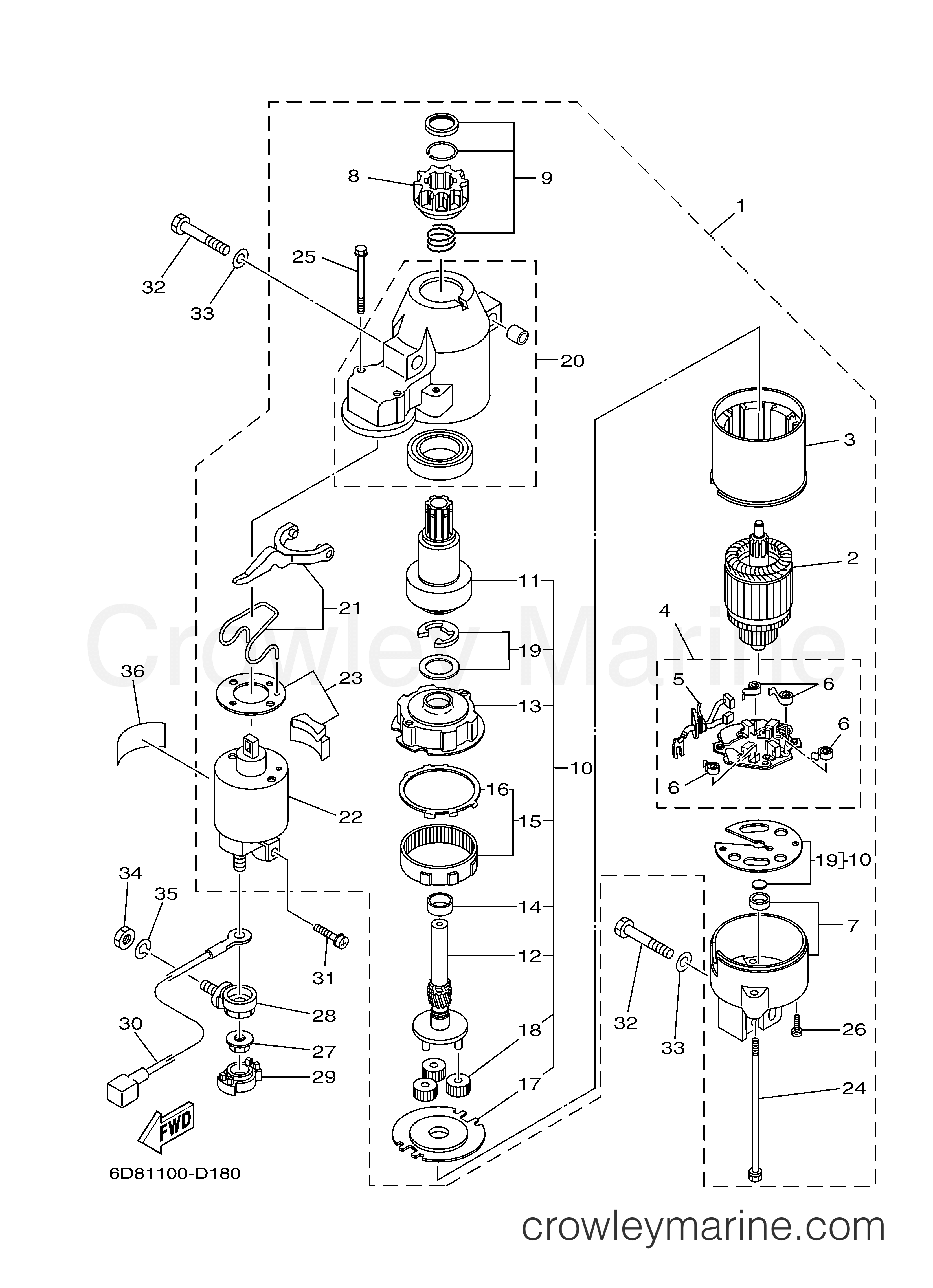 Yamaha Motors F90TXRD - STARTING MOTOR