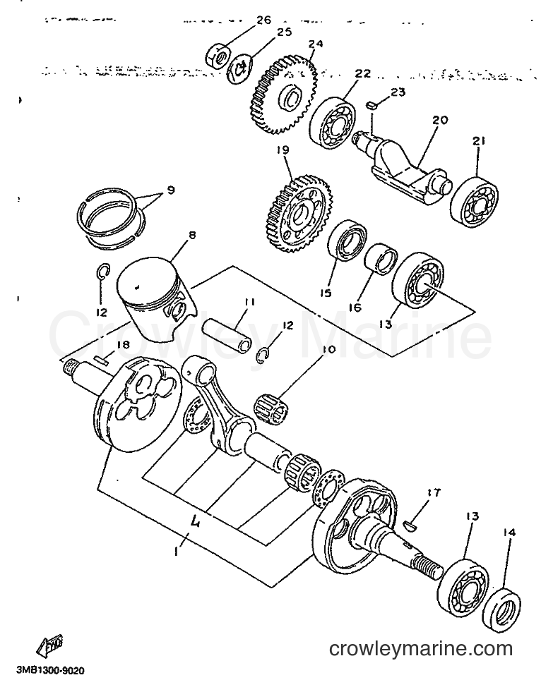 1992 Dirt Bike TDR125 - TDR125 (3XE2) [999] - CRANKSHAFT & PISTON