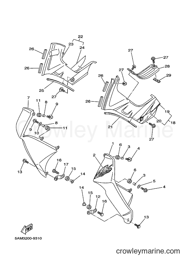 1999 Scooter T105E - T105E (5AM4) [010] - LEG SHIELD