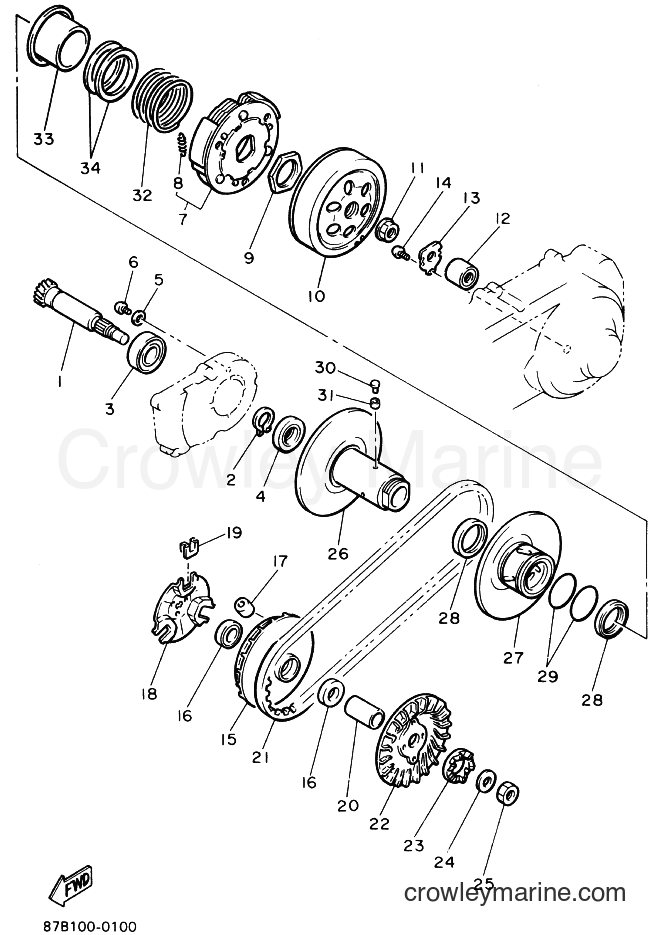 1990 Snowmobile SV25EP - SV25EP (87B1) [010] - CLUTCH