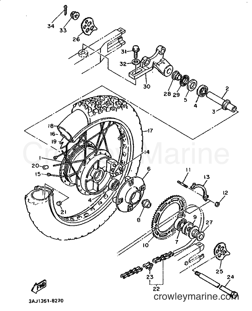 Yamaha Motors XT600Z (3AJ6) [999] - REAR WHEEL