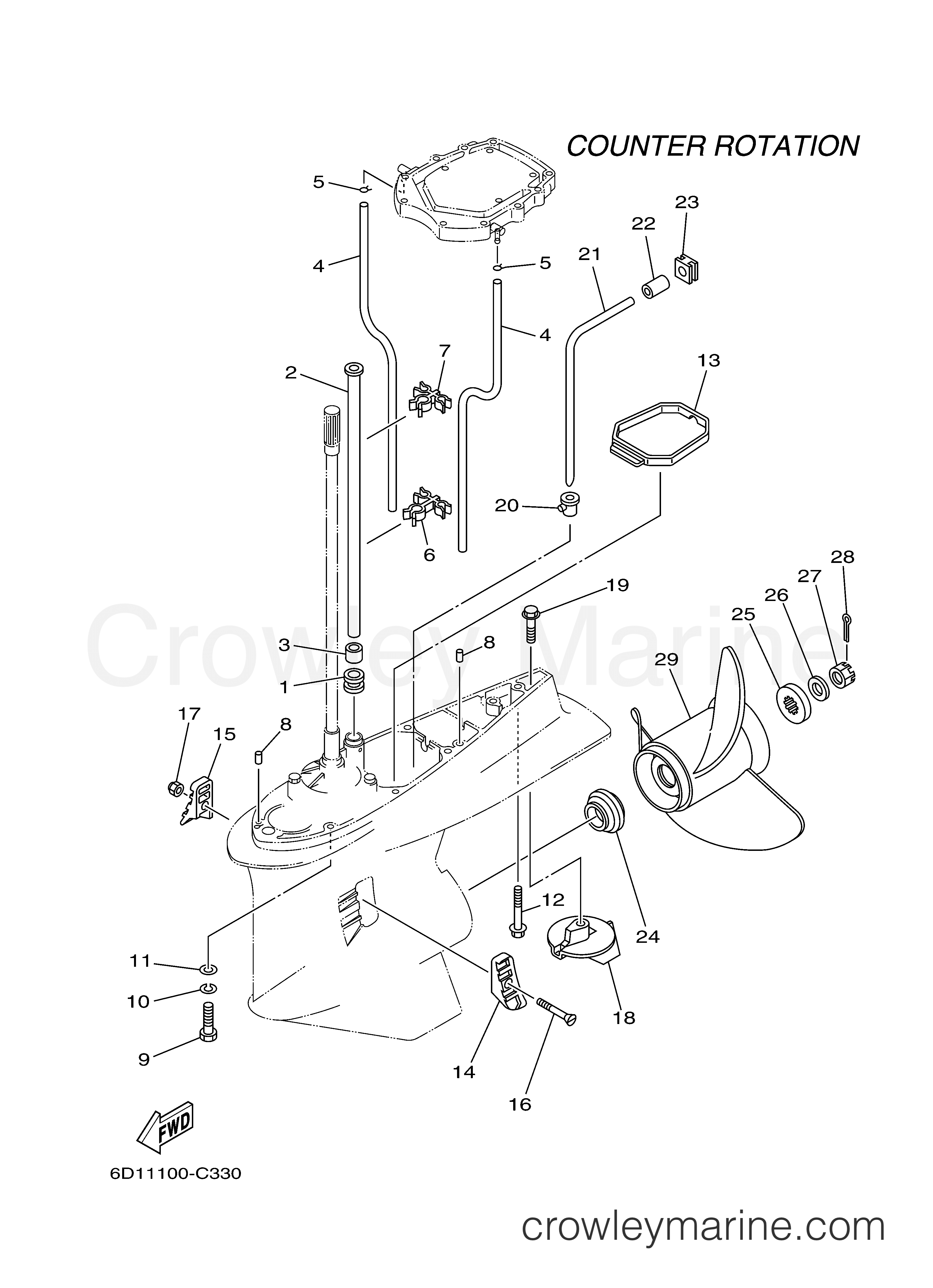 Yamaha Motors LZ300TURC - LOWER CASING DRIVE 4