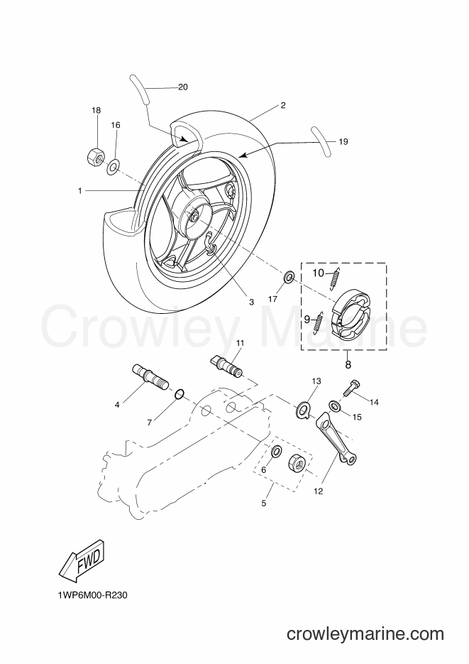 2016 Scooter CW50LN - CW50LN (1WP6) [020] - REAR WHEEL