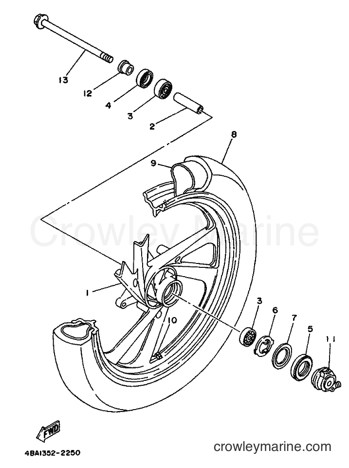 1992 Scooter TZR80RR - TZR80RR (4BA1) [999] - FRONT WHEEL