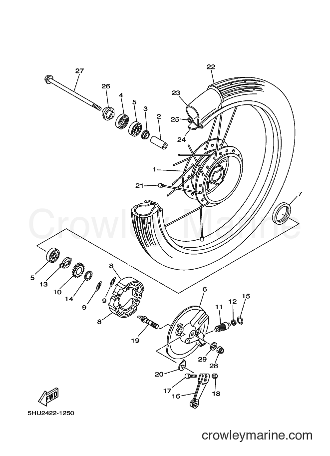 2001 Scooter T105SE - T105SE (5HU2) [010] - FRONT WHEEL
