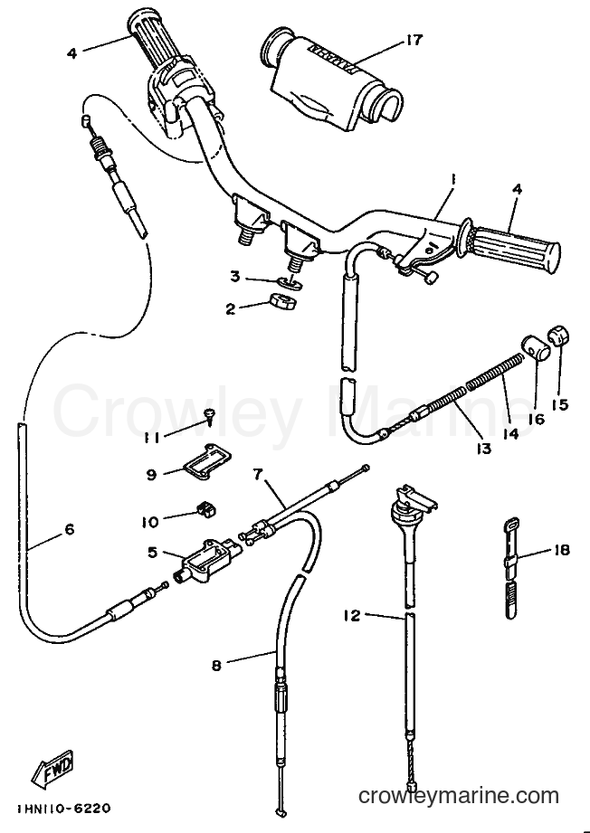 1988 ATV YF60 - YF60 (3NJ1) [999] - STEERING HANDLE & CABLE