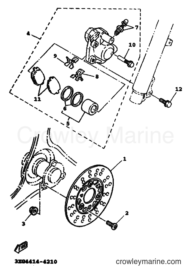 1999 Scooter YW100T - YW100T (5JY1) [010] - FRONT BRAKE CALIPER