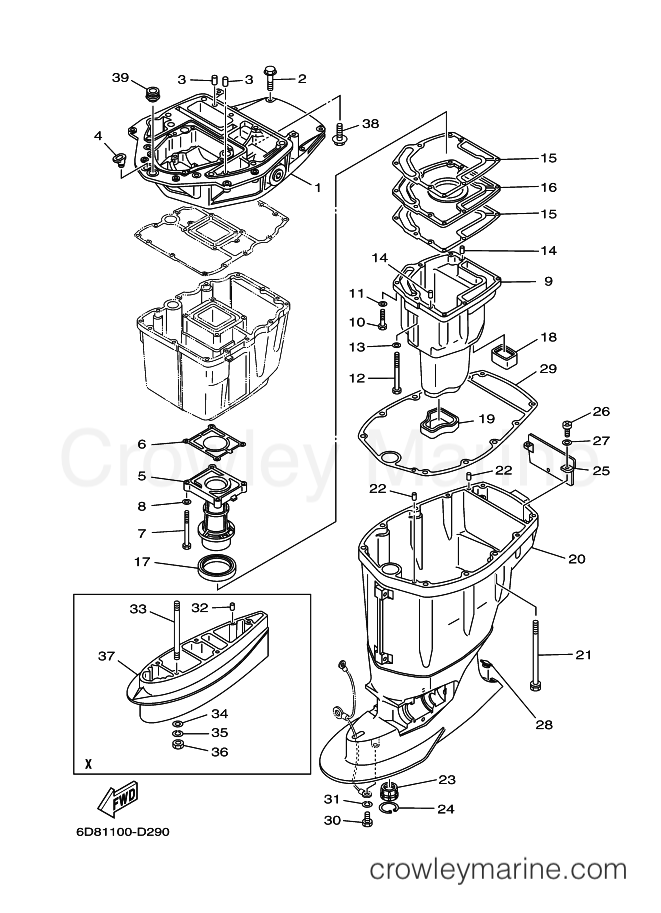 Yamaha Motors F90TRF (6D83) [050] - UPPER CASING