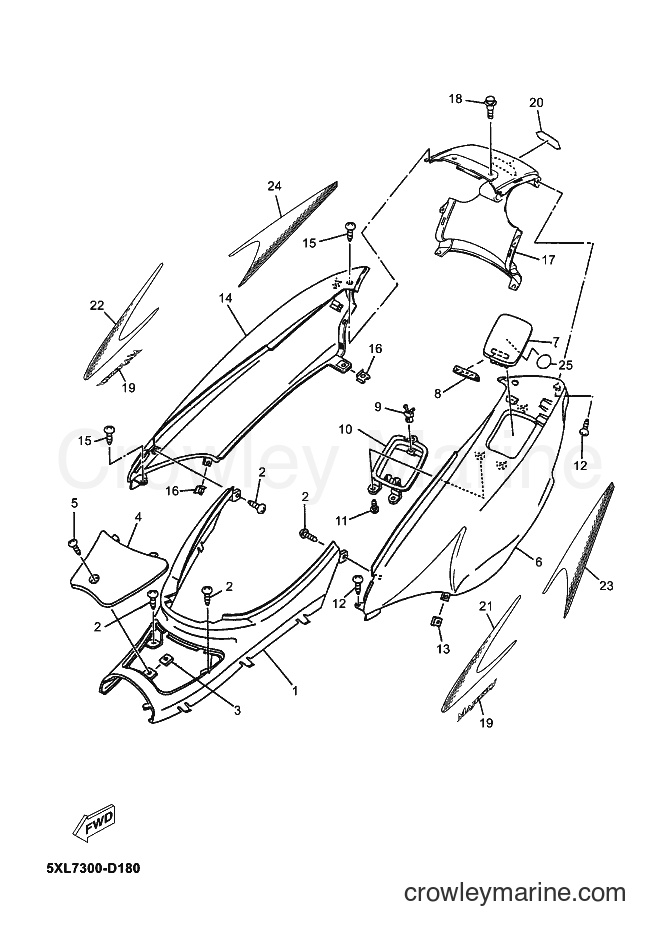 2005 Scooter YP180E - YP180E (5XM7) [010] - SIDE COVER