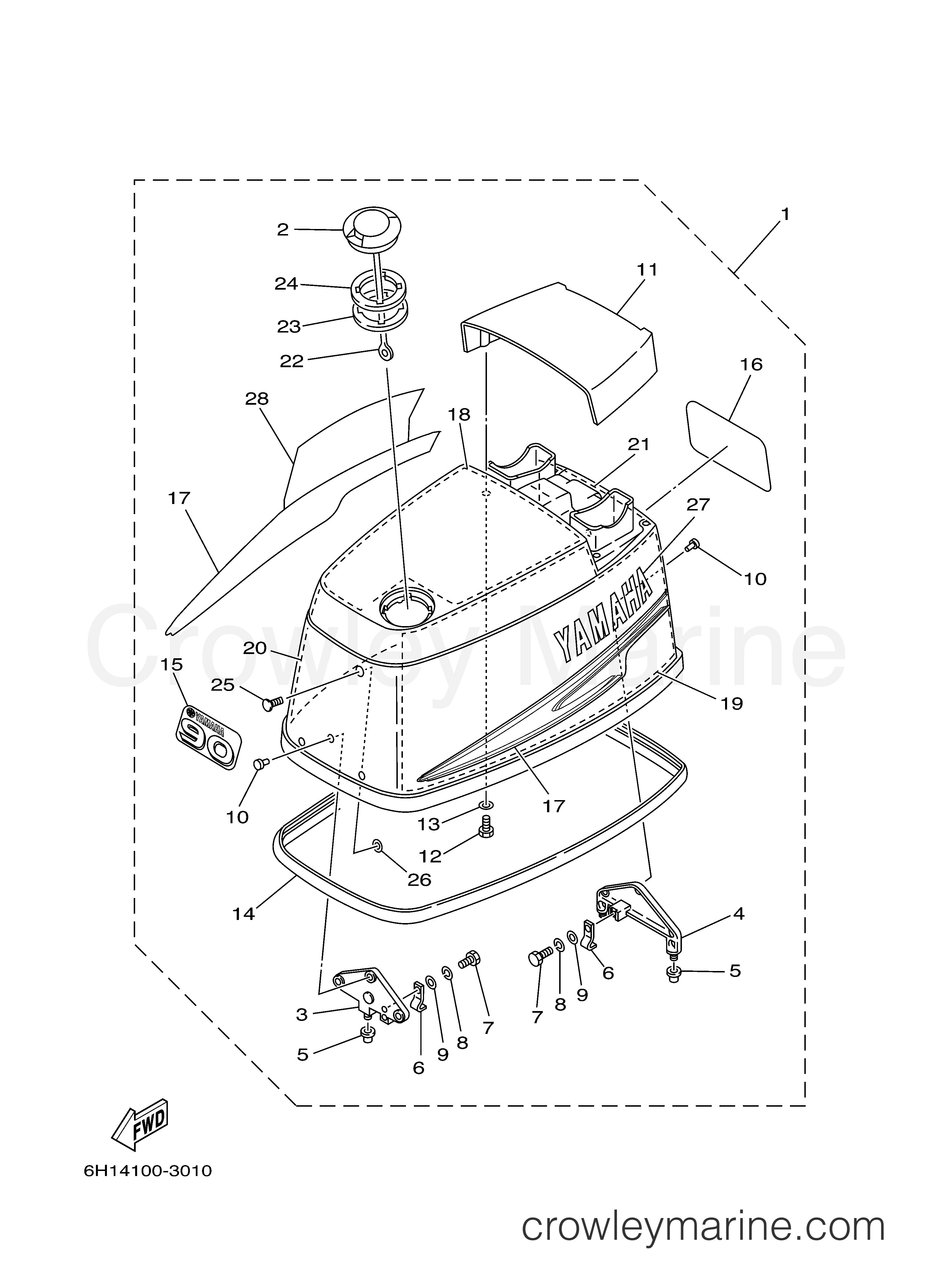 Yamaha Motors 90TLRB - TOP COWLING