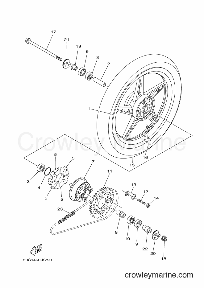 2012 Scooter T135HC - T135HC (50C2) [010] - REAR WHEEL