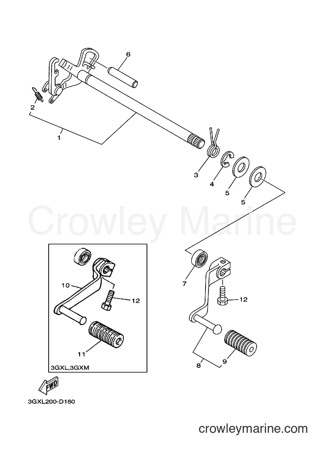 Yamaha Motors AG200F (3GXW) [010] - SHIFT SHAFT