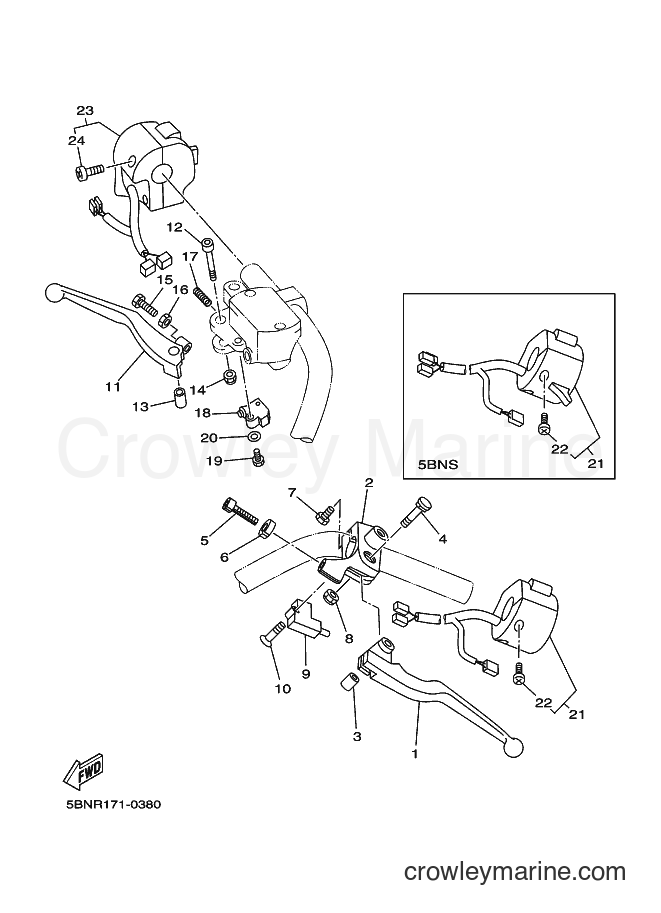 Yamaha Motors XVS650A (5BNR) [010] - HANDLE SWITCH & LEVER