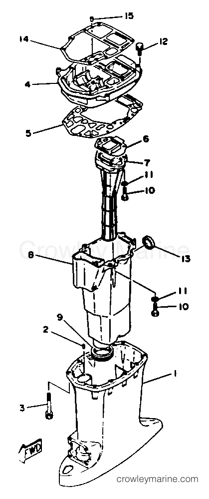 Yamaha Motors 50TLHR - UPPER CASING
