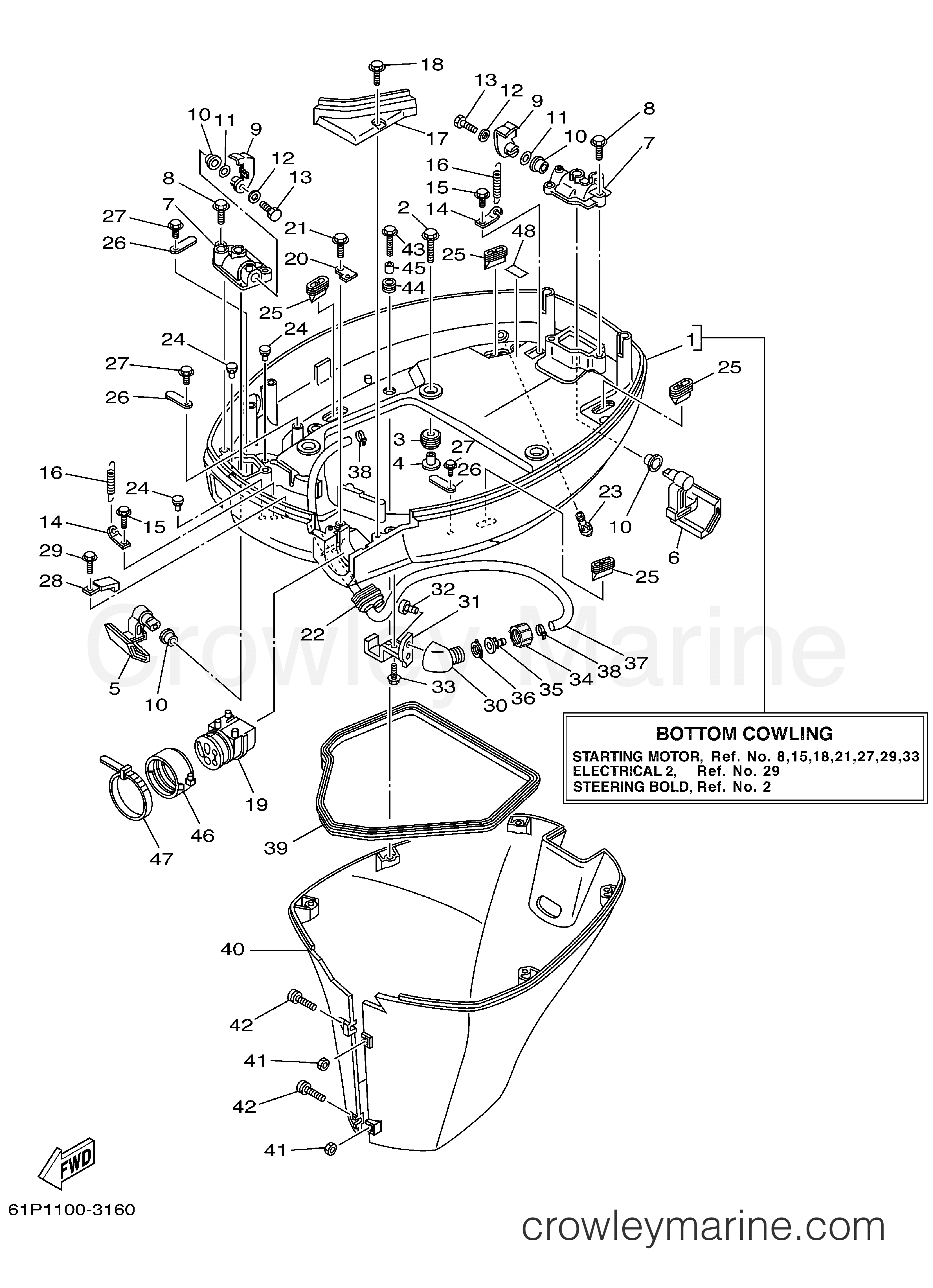 Yamaha Motors F100TXRB - BOTTOM COWLING