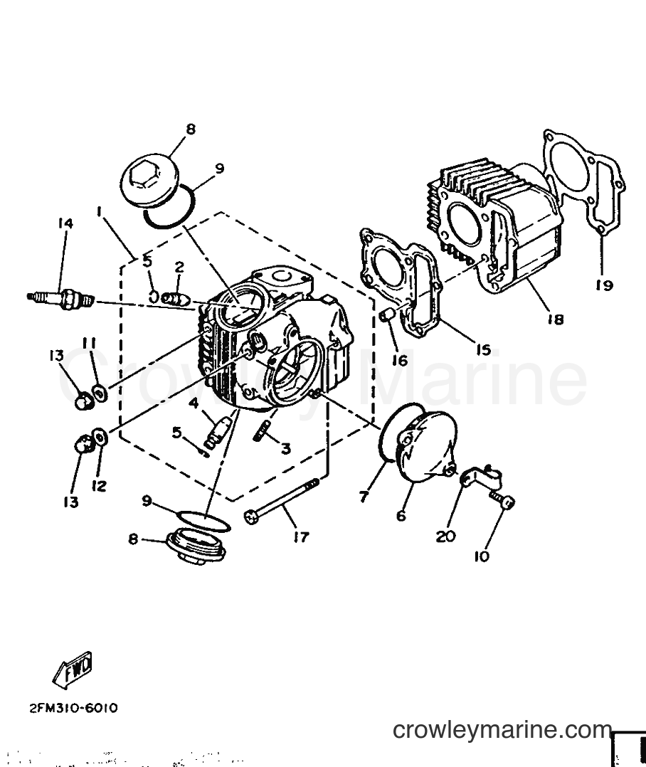 1986 Scooter T50 - T50 (2FM) [999] - CYLINDER HEAD