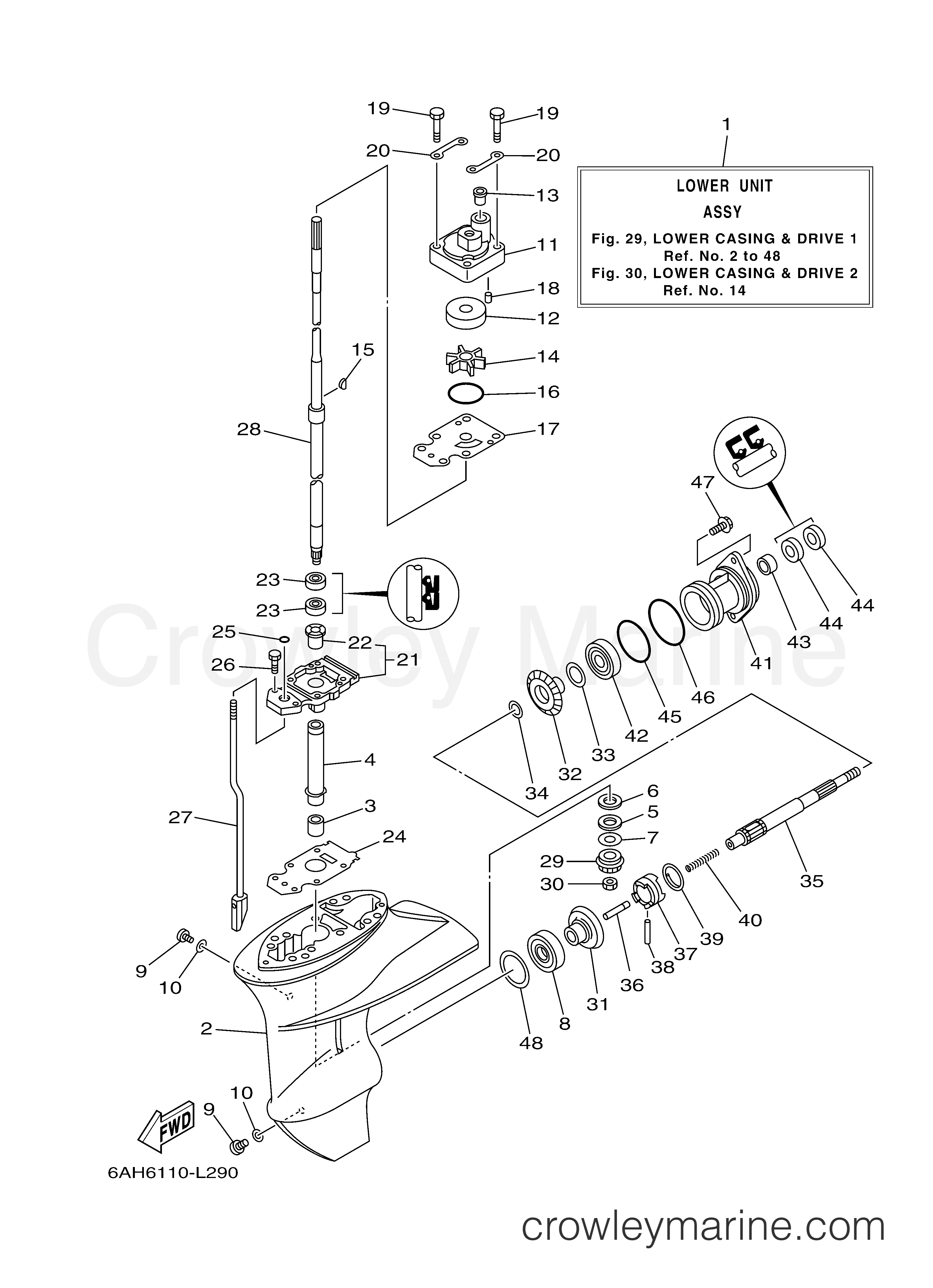Yamaha Motors F15SMHA - LOWER CASING DRIVE 1