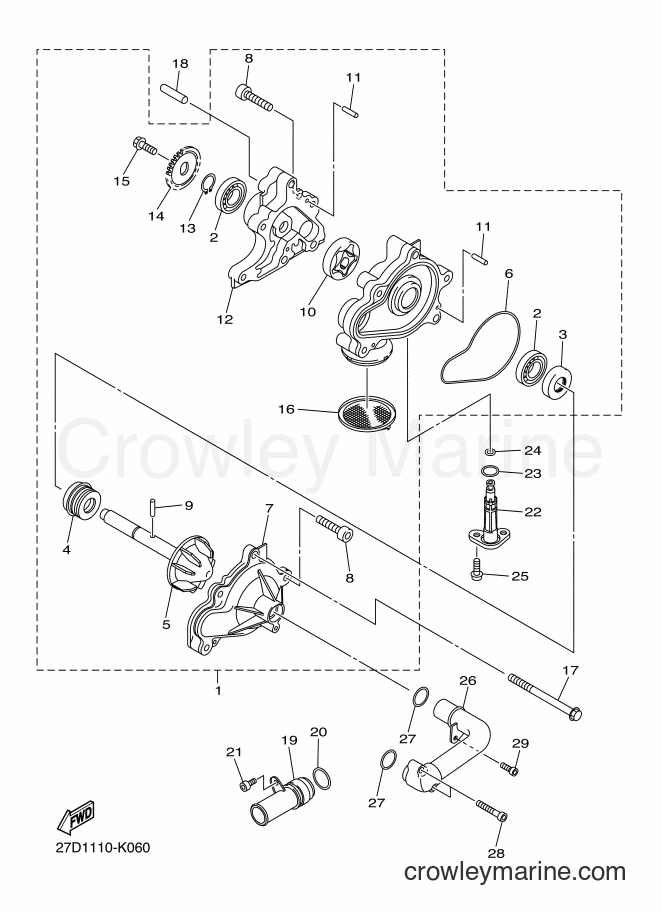 Yamaha Motors XVS13CA (27D3) [010] - WATER PUMP