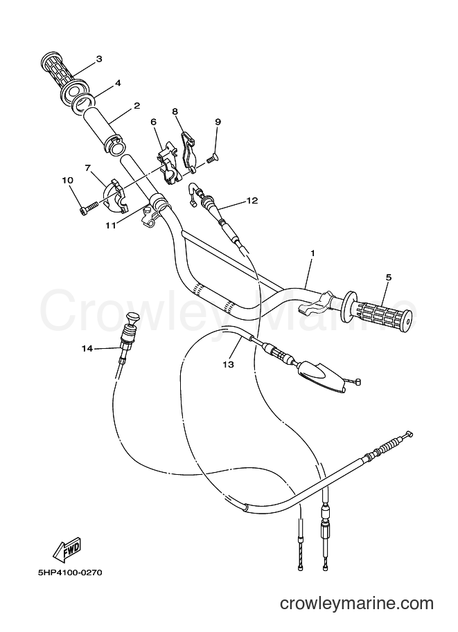 2000 Dirt Bike TT-R125LW - TT-R125LW (5HP4) [070] - STEERING HANDLE & CABLE