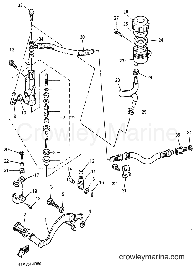 Yamaha Motors YZF600R (4WF5) [010] - REAR MASTER CYLINDER