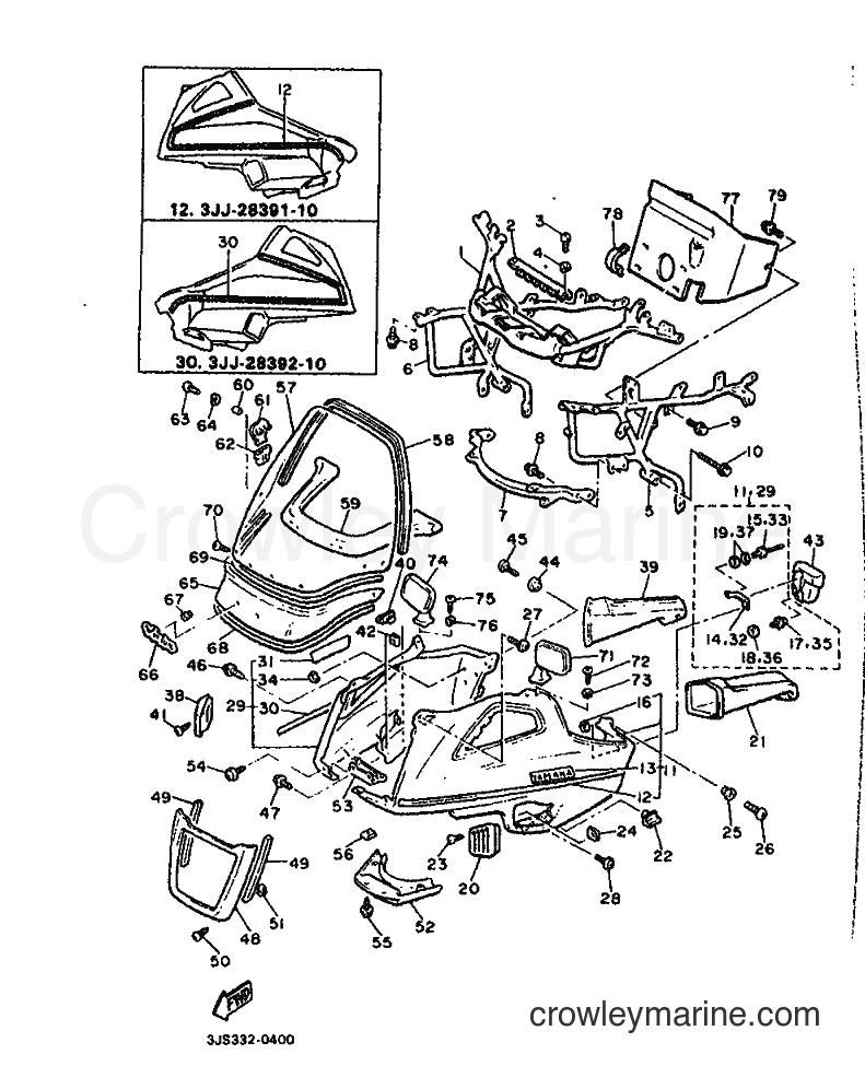 1990 Cruiser XVZ13TD - XVZ13TD (3JS2) [999] - COWLING 1