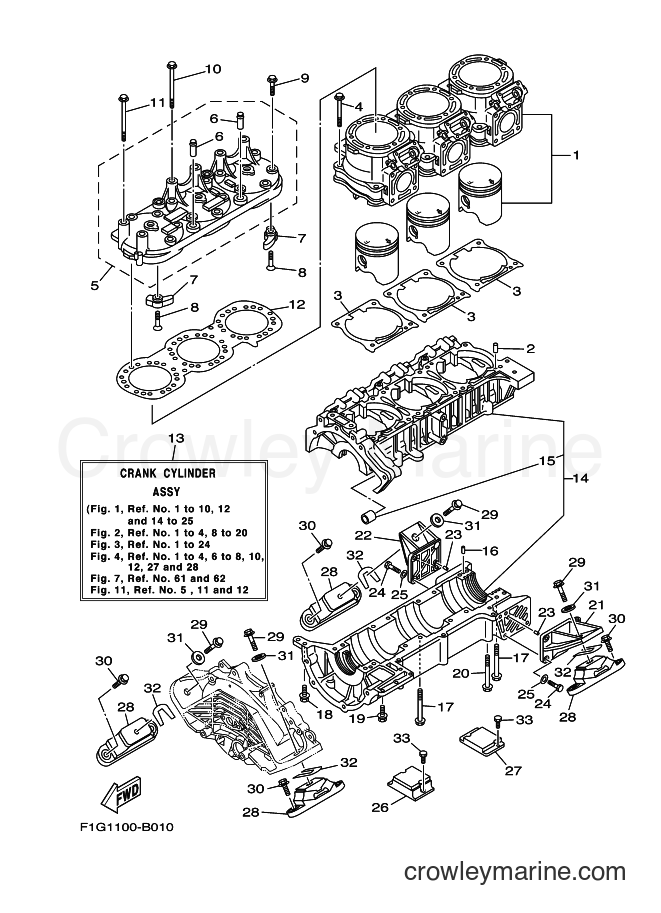 Yamaha Motors GP1300-B (F1G2) [010] - CYLINDER & CRANKCASE 1