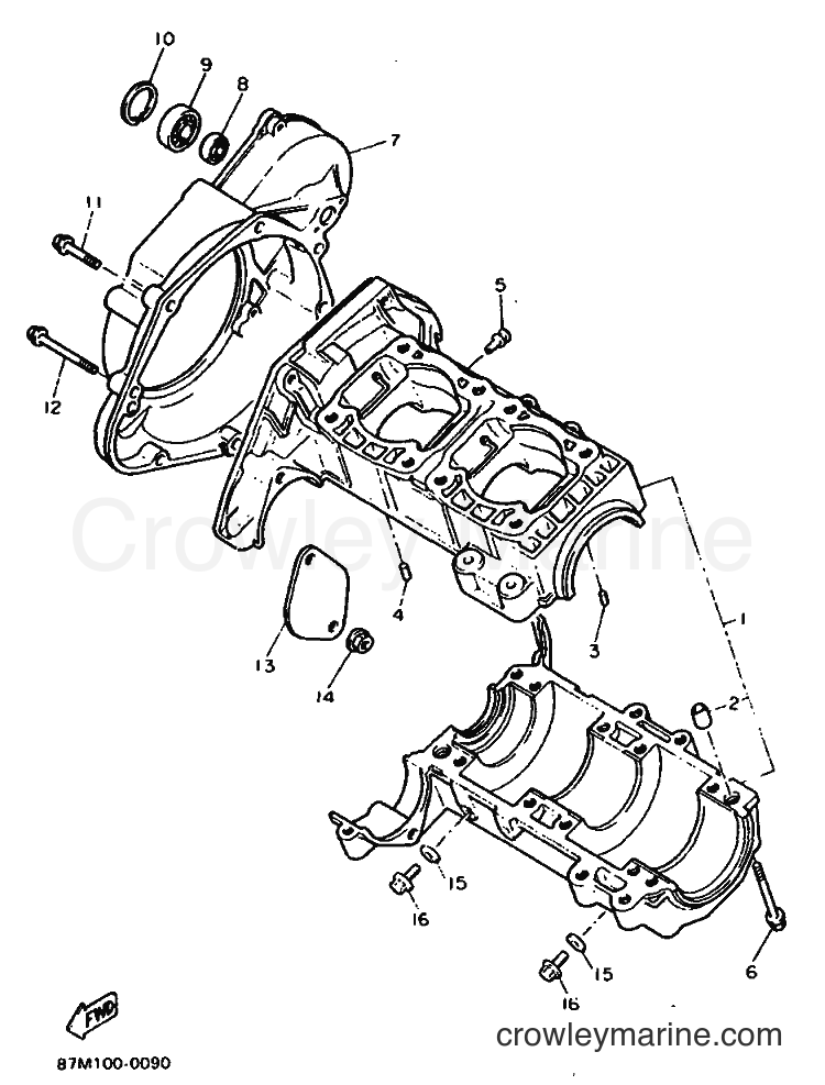 1990 Snowmobile EX570H - EX570H (87X1) [999] - CRANKCASE
