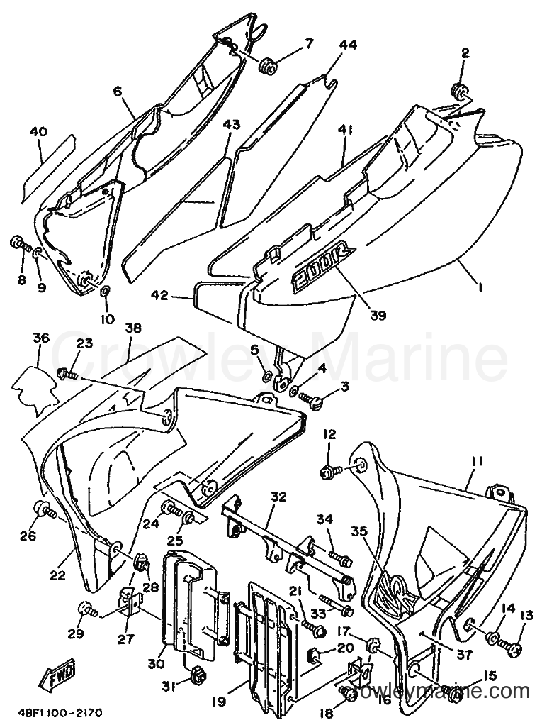 1991 Dirt Bike WR200R - WR200R (4BF1) [010] - SIDE COVER