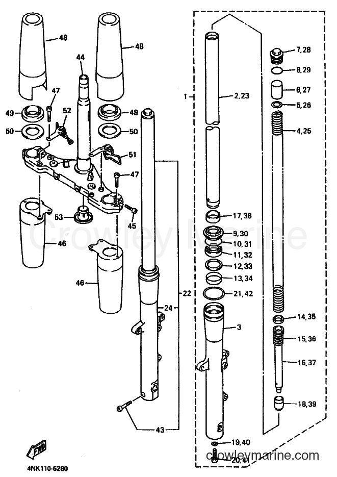 Yamaha Motors XVZ13AT (4NL1) [999] - FRONT FORK
