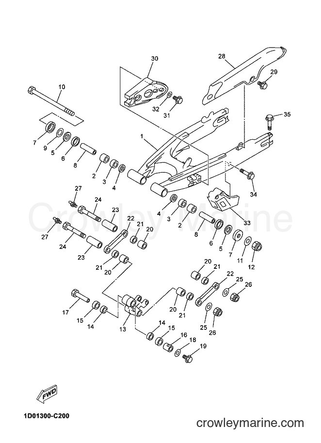 2004 Dirt Bike DT125RE - DT125RE (1D01) [070] - REAR ARM