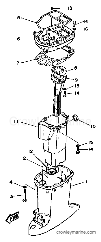 Yamaha Motors 50ELJ - UPPER CASING
