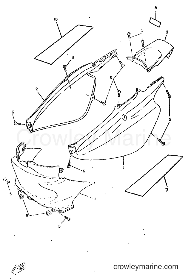 1998 Scooter CW50RSP - CW50RSP (4URF) [010] - SIDE COVER