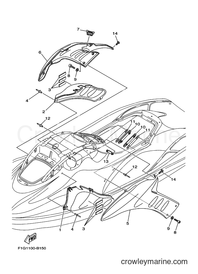 Yamaha Motors JET FOR GP1300 (60TA) [030] - ENGINE HATCH 1