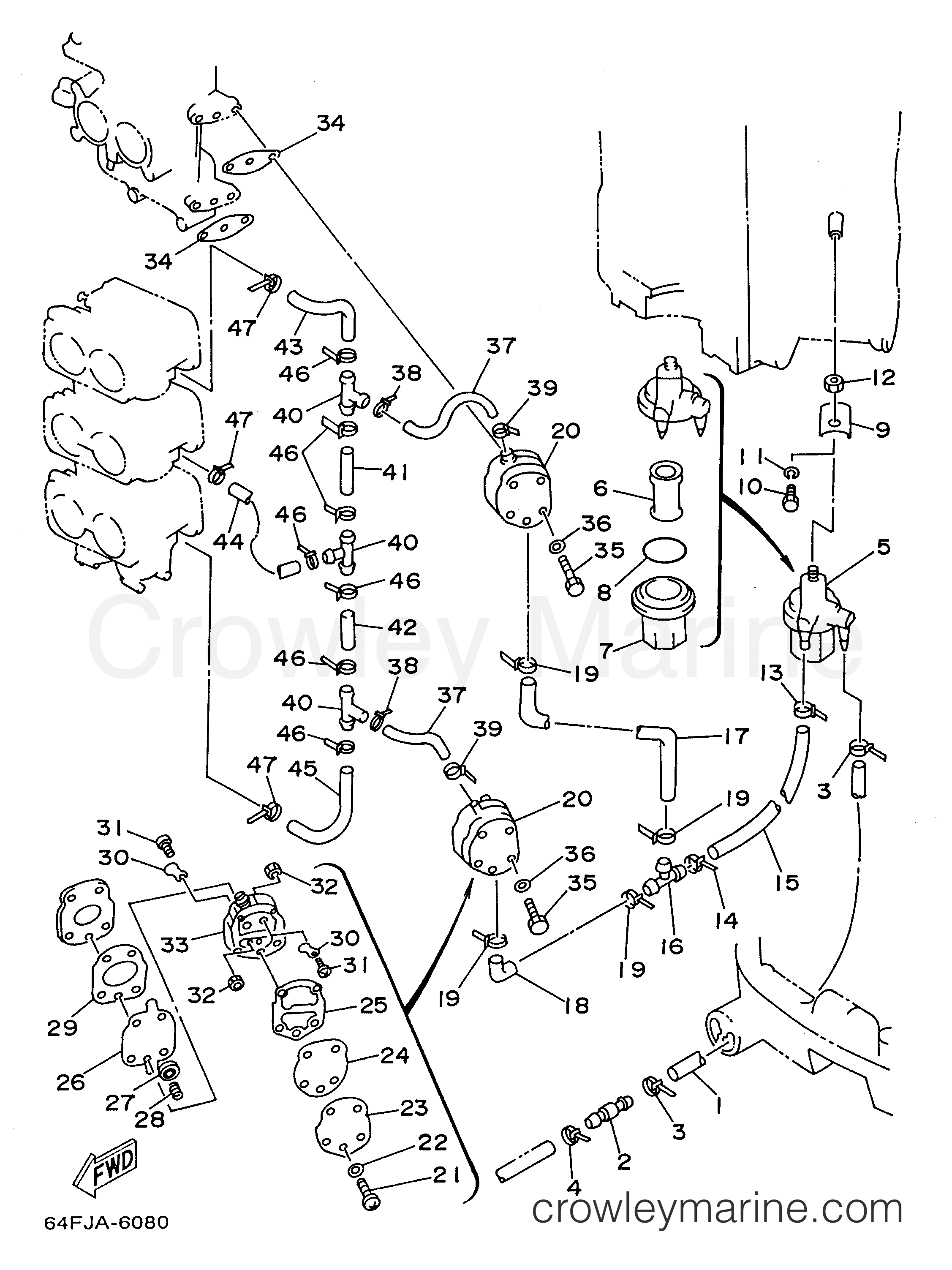 FUEL 1998 Yamaha Outboard 200hp P200TLRW Crowley Marine