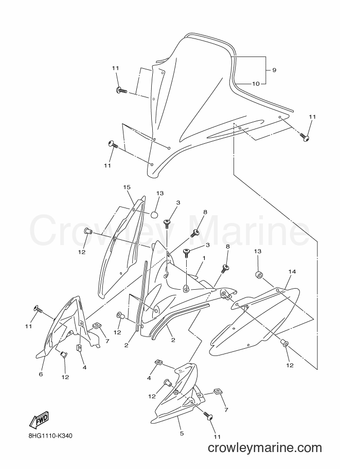 Yamaha Motors RX10STL (8LB2) [010] - WINDSHIELD