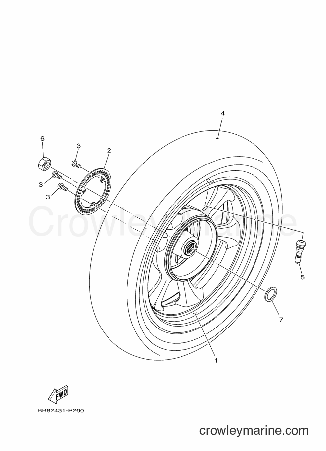 2016 Maxi-Scooter MWS150-A - MWS150-A (BB82) [010] - REAR WHEEL